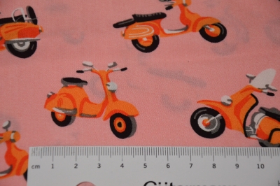Viskose -Blusenstoff - Roller/Mofa rosa orange